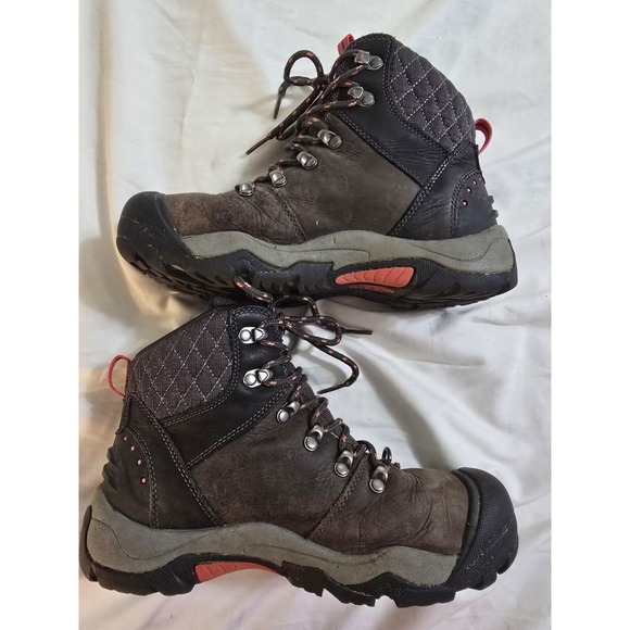 Keen Revel III Waterproof Hiking Boots Shoes Womens Size7 Black/Rose Dark Gray - Picture 4 of 7